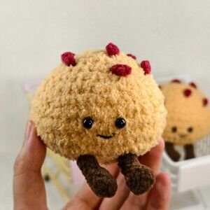 Handmade Amigurumi Crochet Raspberry Bread Plushie
